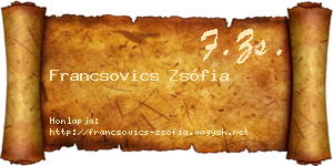 Francsovics Zsófia névjegykártya