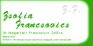 zsofia francsovics business card